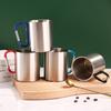 220Ml Camping Travel Stainless Steel Cup Carabiner Hook Handle Picnic Water Mug Outdoor Travel Hike Cup