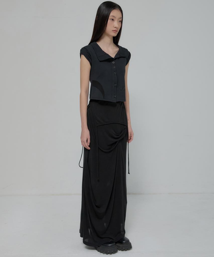 Peulleeoeob Paneled Half Shirts (Fl-123_Black)