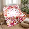 Red and Pink Floral Pattern Theme blanket Lightweight Warm Flannel Blanket Decorative Throw Blanket for Home Decoration