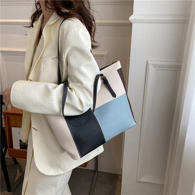 Modische Patchwork-Süßigkeitenfarbe Damen Tasche 2025 Neu PU Weiche Oberfläche Lässige Umhängetasche Einfache Handtasche Damen