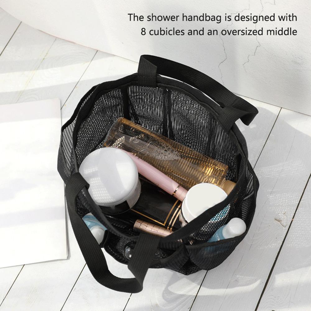 Portable Mesh Shower Caddy Tote Beach Bag Toiletry Bag Organizer Storage Swimming Wash Bag Quick Dry Tote for Bathroom Camping