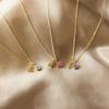 eManco Zodiac Rune Necklace with Rhinestone Birthstone in Stainless Steel