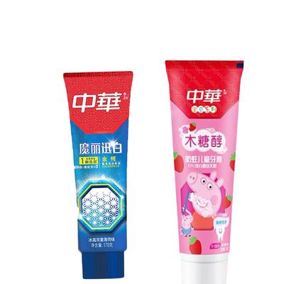 Zhonghua Eiskristall Minze Erwachsenen- & Erdbeer Kinder-Zahnpasta Bundle