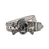 Adult Sequins Belt for Disco Party Waist Belt Rhinestones Skull Buckle Thin Waist Belt Street Cultures Enthusiasts Belt