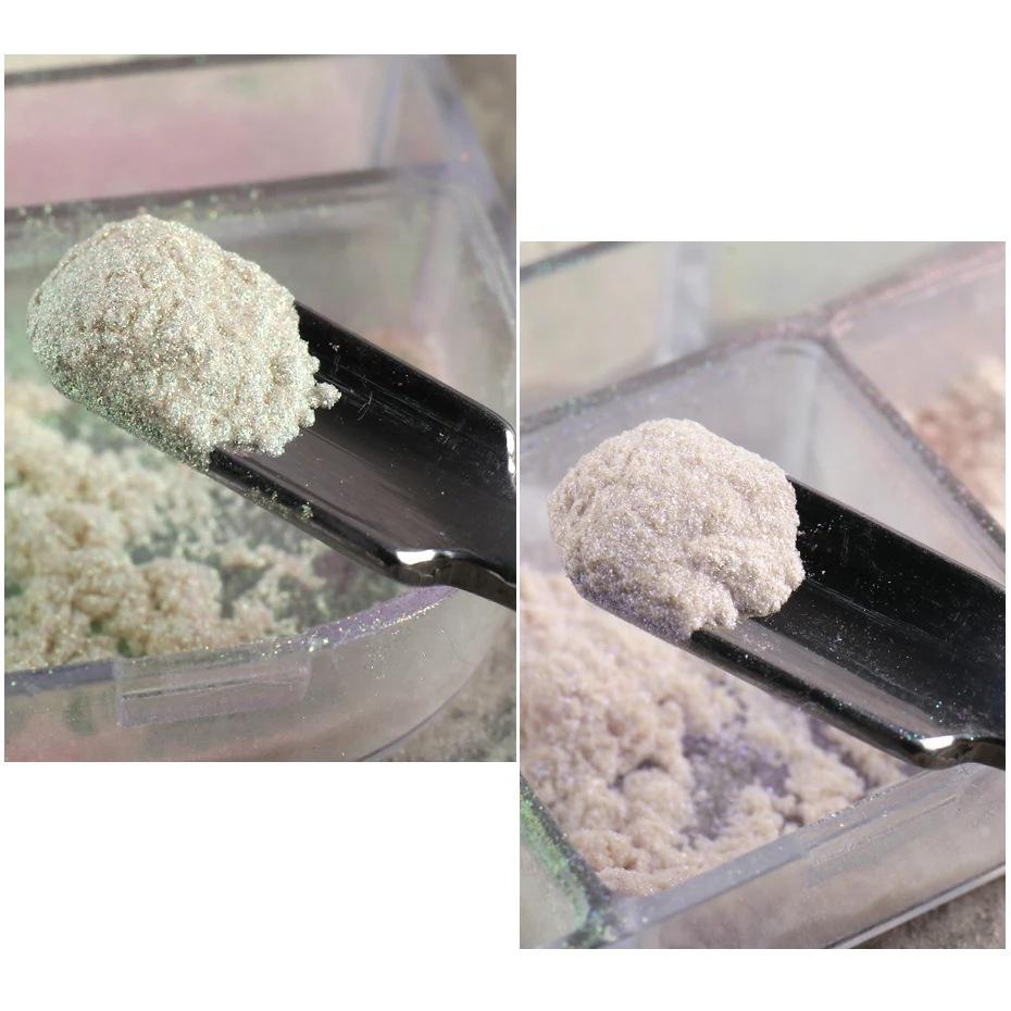 6 Gitter Nagelglitzer Aurora Spiegelpuder Perlenmuschel Reibpigment Seife Glitzer Charm Nails Art Design