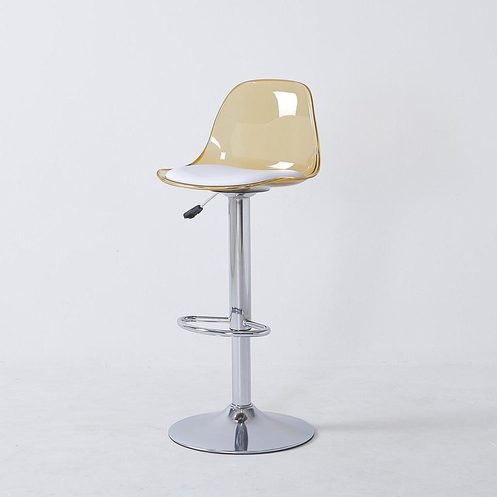 Modern Minimalist PET Transparent Swivel Bar Stool