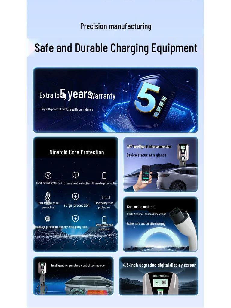 7kW Home Charging Station for Lu Chong New Energy Electric Vehicles, Supports Commercial Scan Code and Card Swipe Fee Charging