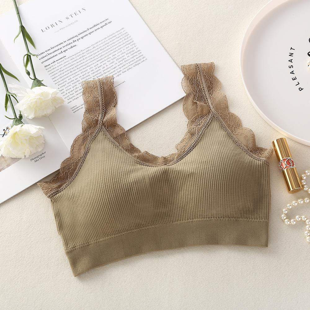 

Майка для йоги Bear Fairy Lace Backless: Женский беспроводной спортивный бюстгальтер и жилет One Size белый