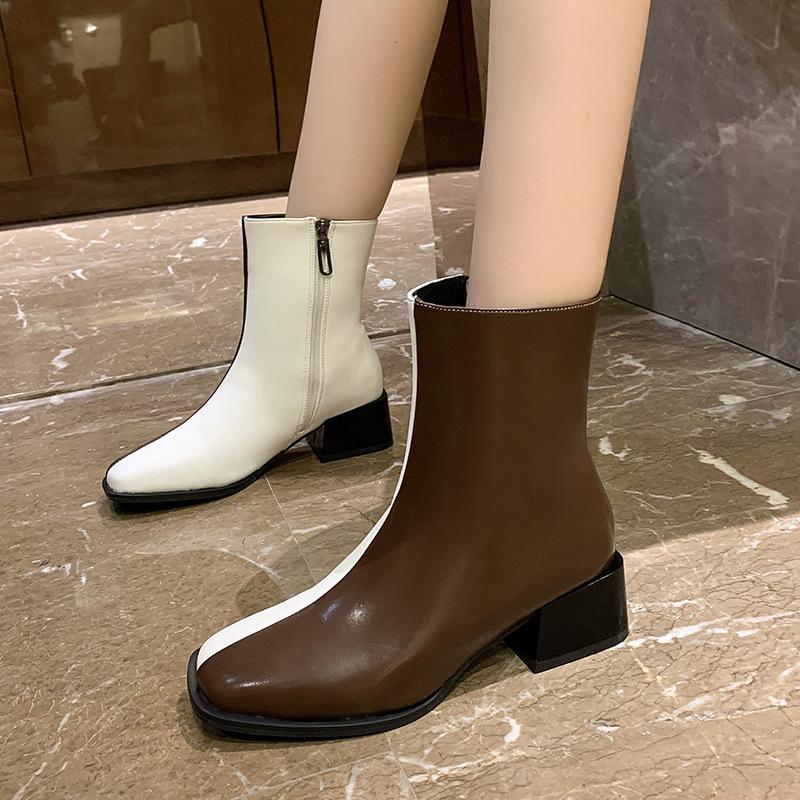 Net Red Botas Martin Bicolor Mujer Europea y Americana Invierno Plus Velvet  Gruesas Botas Casuales de Mujer comprar a buen precio — entrega gratuita,  reseñas reales con fotos — Joom
