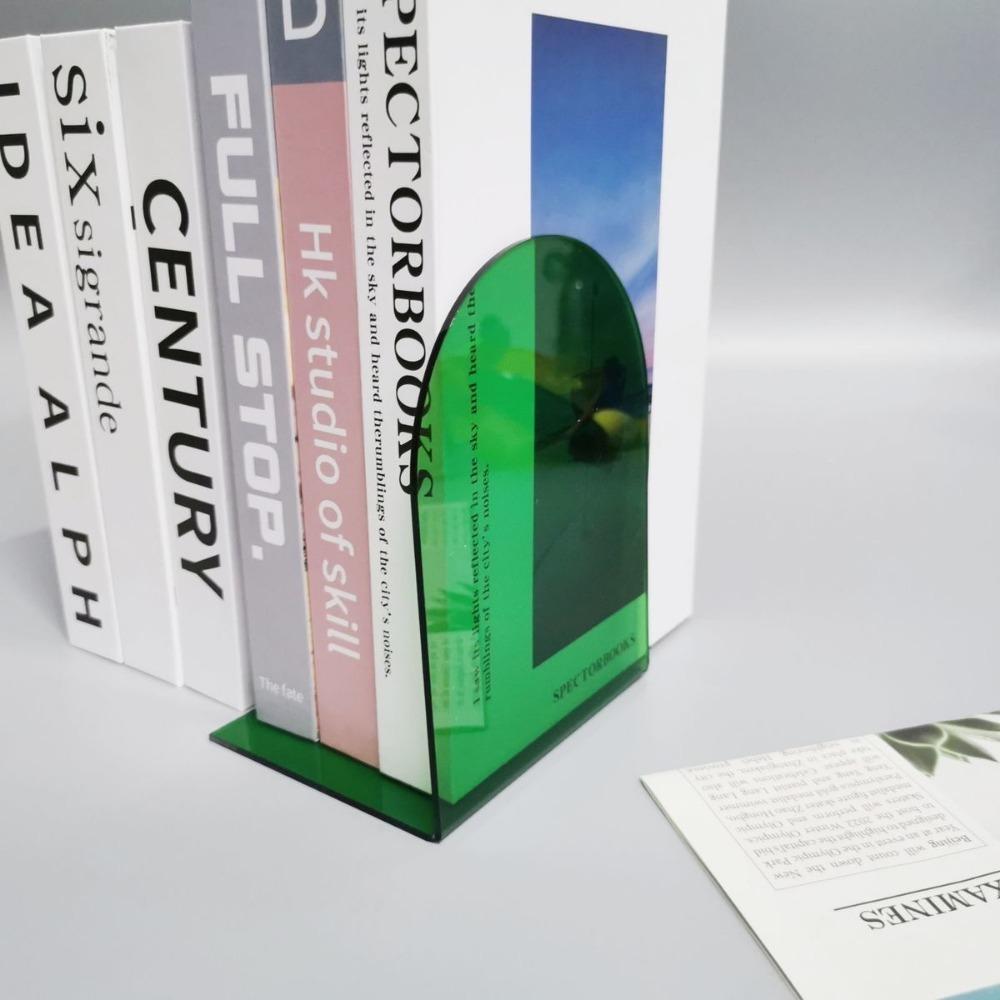 2PCS acrylic L-shaped book in the same color solid color transparent book baffle desktop fixed book