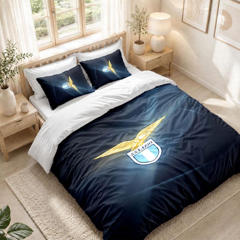 Bedding Set 1 Duvet Cover 2 Pillowcases Lazio FC Print Bedroom Home Decoration