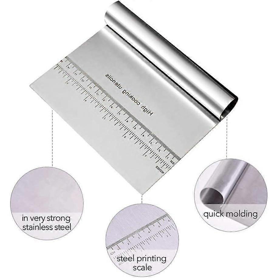 2 PCS Dough Cutter Stainless Steel Pastry Scraper Kitchen Utensil Pastry Horn