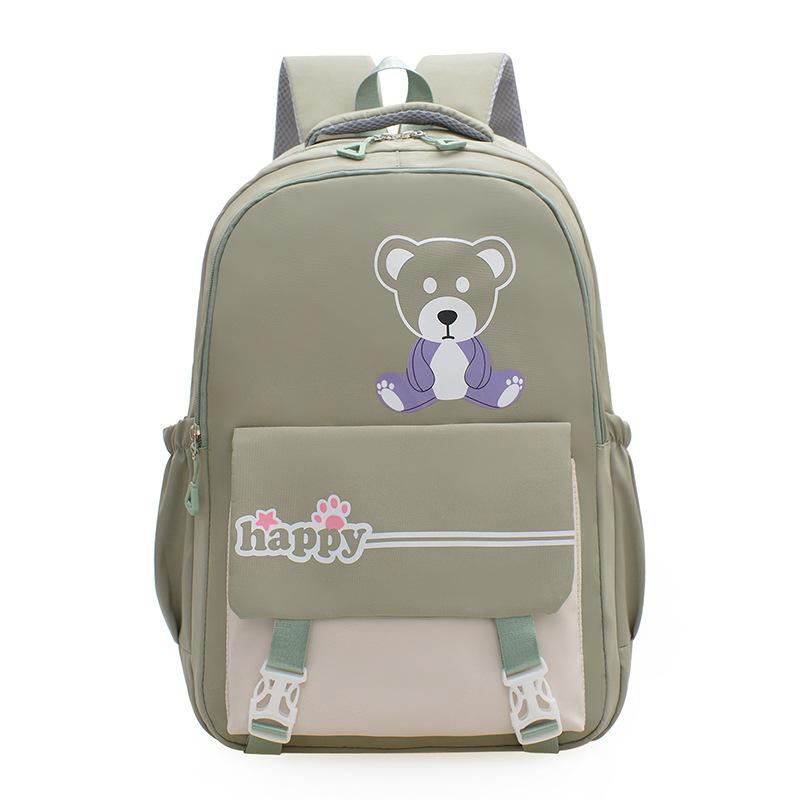 Fresh solid color backpack, casual and simple for junior high school students, light for class, large-capacity backpack.