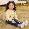 Girls Spring Autumn Long Sleeve Printed Sweatshirt and Denim Pants Set