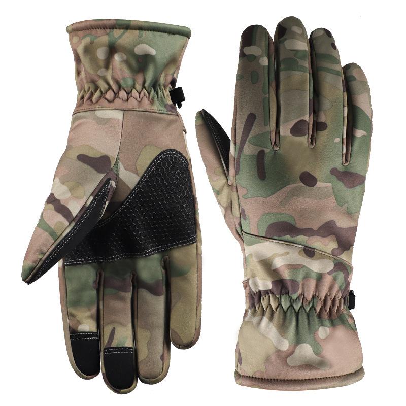 

Осень и Зима Тренировки на Открытом Воздухе Ветрозащитные Водонепроницаемые и Противоскользящие Спортивные Велосипедные Камуфляжные Перчатки с Сенсорным Экраном Флис Теплые Экипировка для Мужчин XXL
