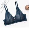 Sexy Dantela Spate Triunghi Cupă Sutien Femei cu sârmă în față Buton Sutien Adunați lenjerie pe tava superioară Dulci Confortabil Ușor Respirabil