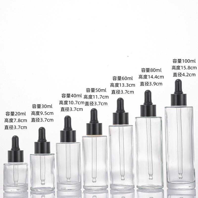 Frosted Glass Dropper Bottle 20-100ml, Straight Shoulder Essential Oil Serum Container for Skincare
