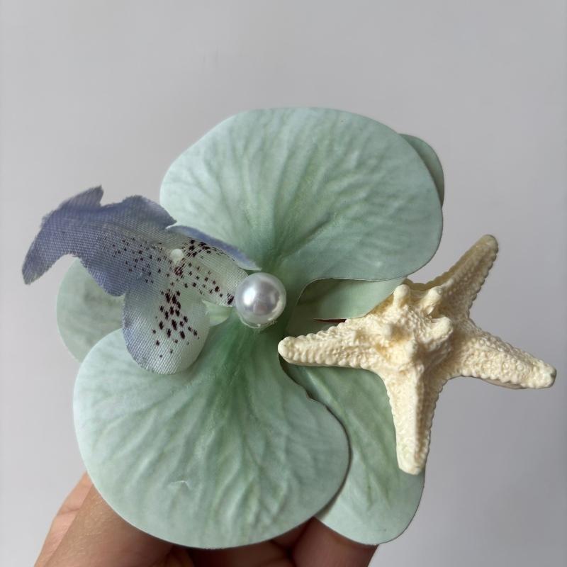 Romantic Phalaenopsis Starfish Hair Clips Female Korean Summer Beach Resort Duckbill Clip Hair Accessories