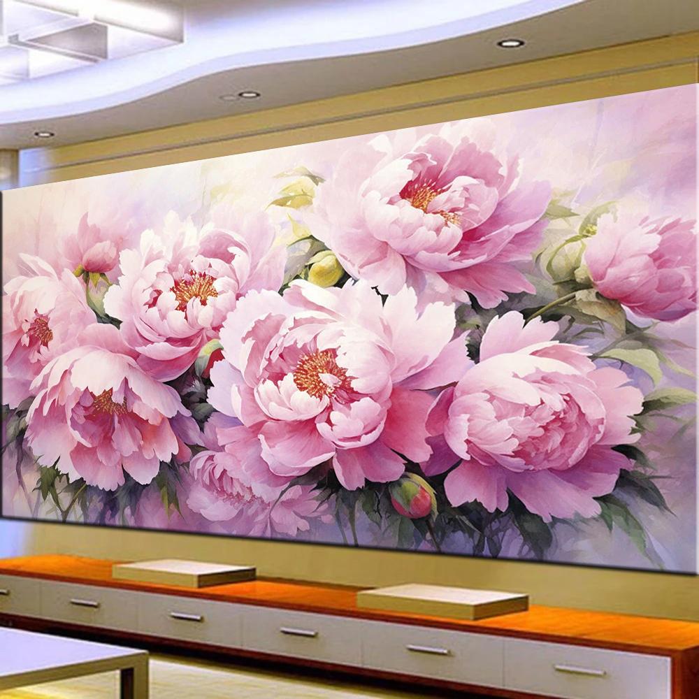 

Полный квадратный/круглый дрель 5D DIY алмазная живопись красивые пионы картина Алмазная вышивка крестиком домашний декор J3762 round 30x60cm белый