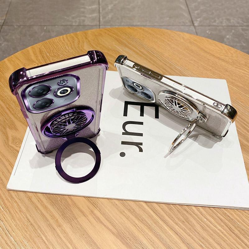 Spark 20 Drehbarer Gyro-Halter für Magsafe Magnetische Hülle für Funda Tecno Spark 20 Pro Spark20 20Pro 20C Transparente Ständerabdeckung