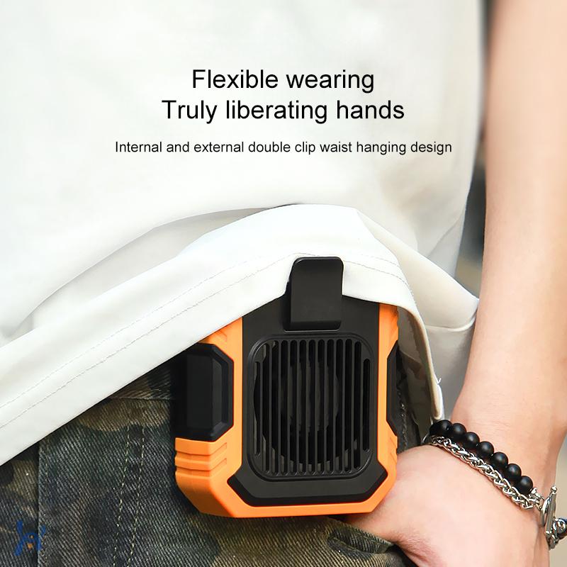 Waist Hanging Fan Wearable Personal Fan Portable Mini Waist Clip FanFan USB Rechargeable Emergency Mobile Power For Outdoor