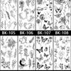 Butterfly Fake Tattoo for Woman Black Flower Tattoo Sketch Tattoo Sticker  Rose Blossom Tattoo Temporary Waterproof