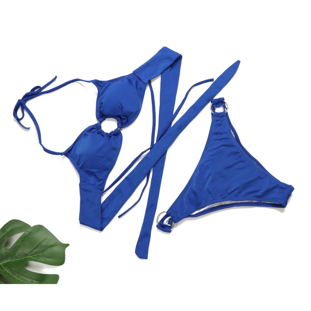 Dámské plavky Jednobarevný prsten Sexy Bikiny se zavazováním na zádech Plavky Brazilské plážové oblečení