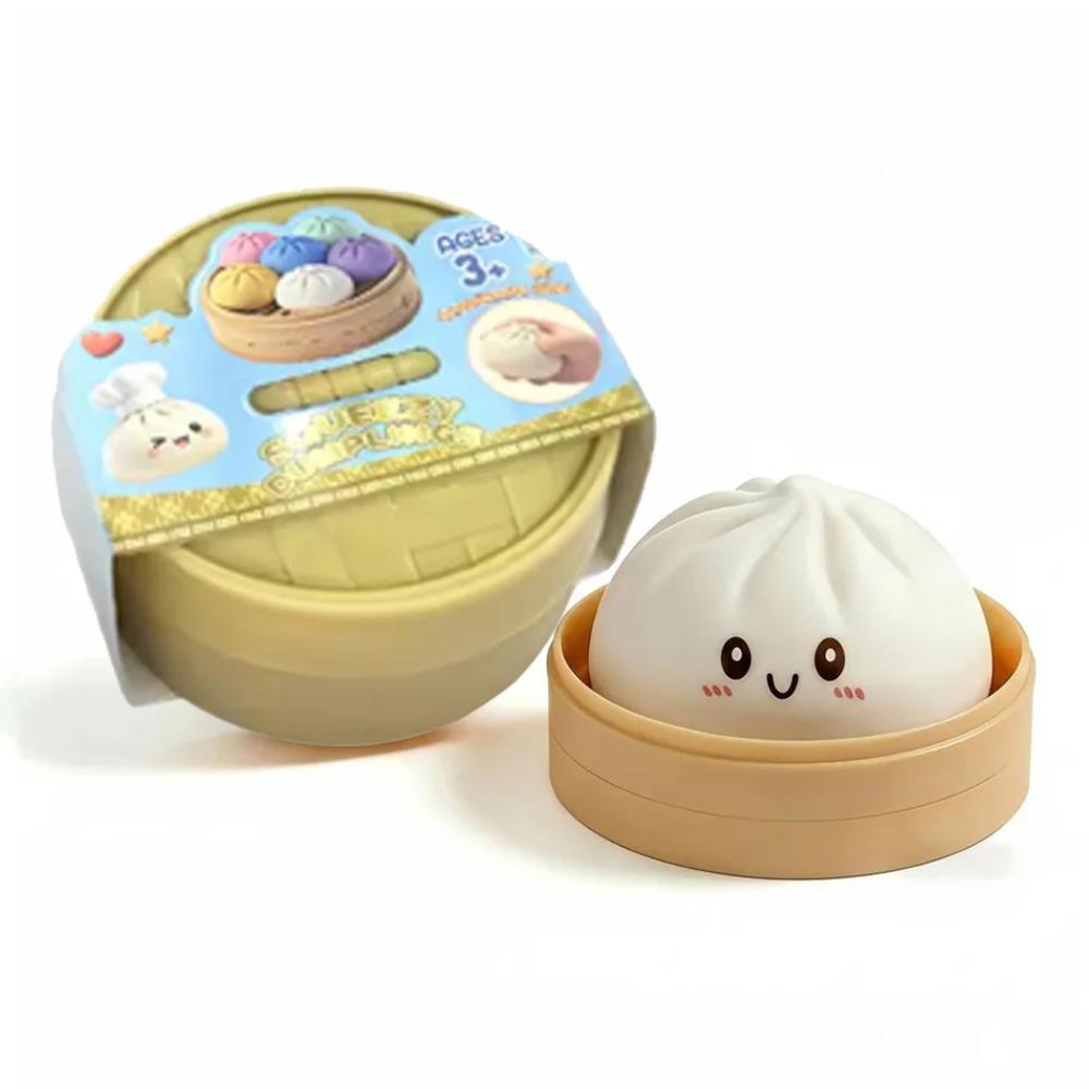 

Colorful Smiley Face Simulation Steaming Basket Big Baozi Kneading Toy with Music Cute Slow Rebound Malt Sugar Baozi Kneading