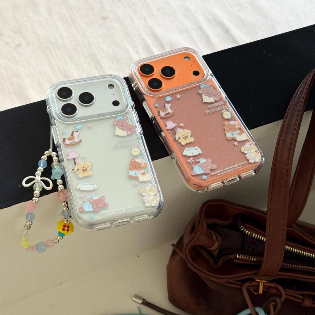 Ochronne etui na telefon Pajama Teddy Bear dla iPhone 13/14/15/16 Pro Max & Apple 17 Pro, okładka damska.