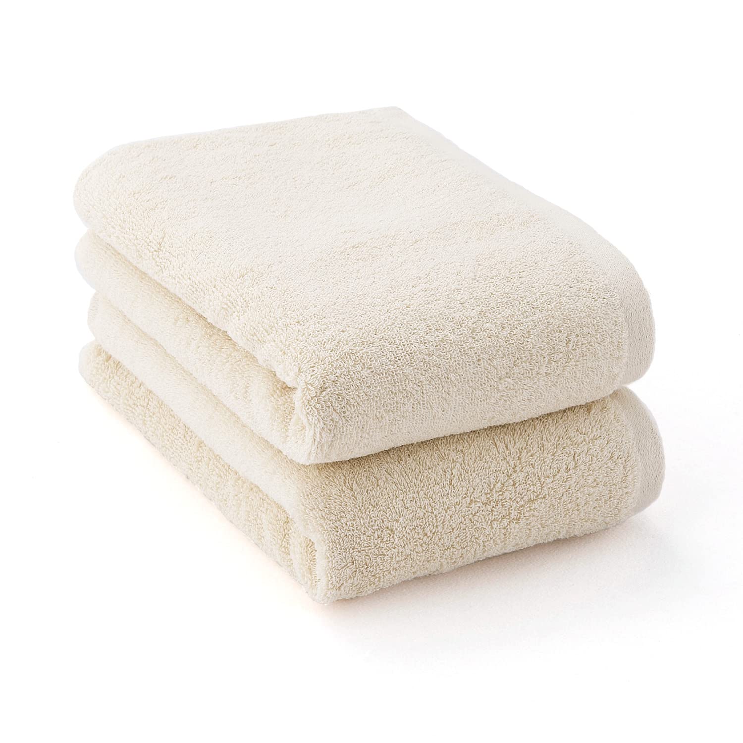 

Towel Factory Lab Bath Set of 2 Vanilla Highly 60 x 120 cm Hotel-grade Towels, [Precious] Ivory, Absorbent, 004, Approx.
