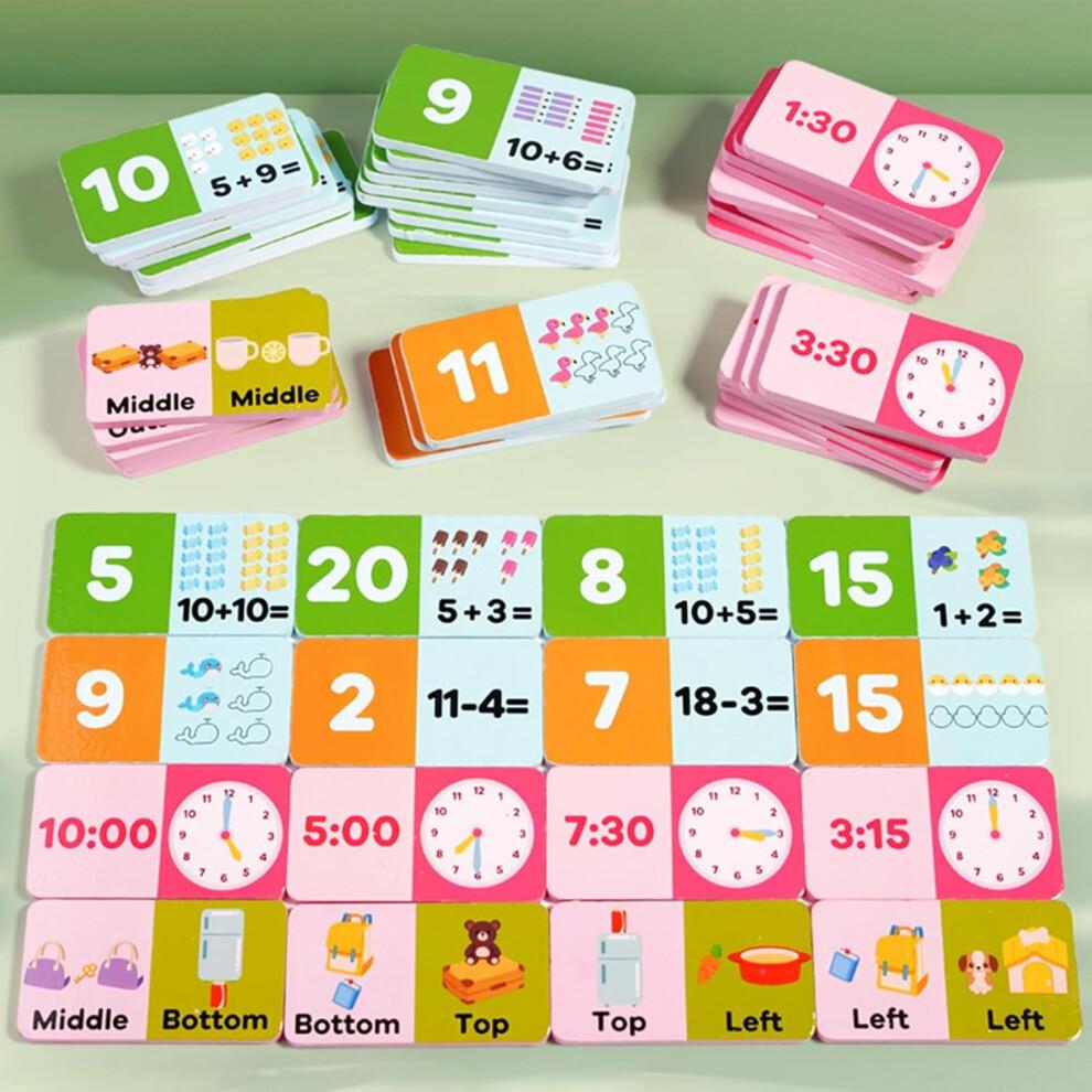 Additionsspiele Wooden Educational Toy for Preschoolers | Time Awareness & Word Recognition Learning Game for Kids Ages 6-8