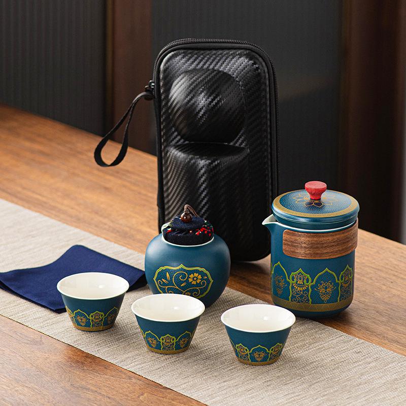 Portable Kung Fu Tea Set with Custom Logo - Ideal for Festivals, Corporate Gifts, and Outdoor Use