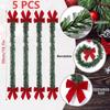 5/10Pcs Reusable Plastic Christmas Garland Ties With Bells - Twistable Bell Decorations Suitable For Banister, Stairs, Railing