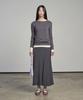 320SHOWROOM H-Line Slit Long Skirt Charcoal