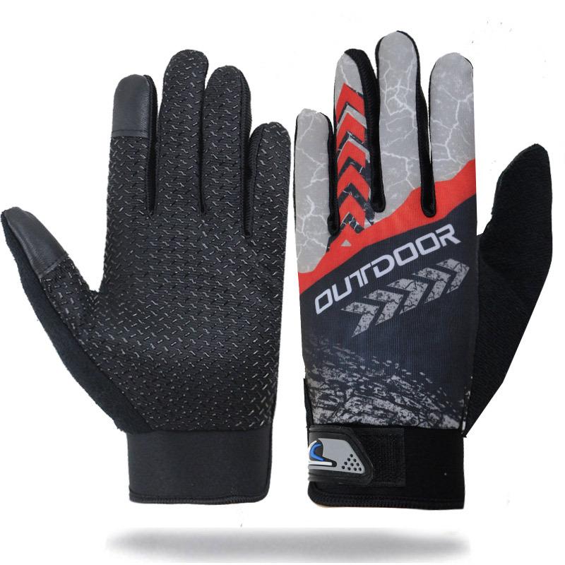 

Мужские перчатки с сенсорным экраном, полнопалые, защита от солнца и противоскольжение one size fits all красный