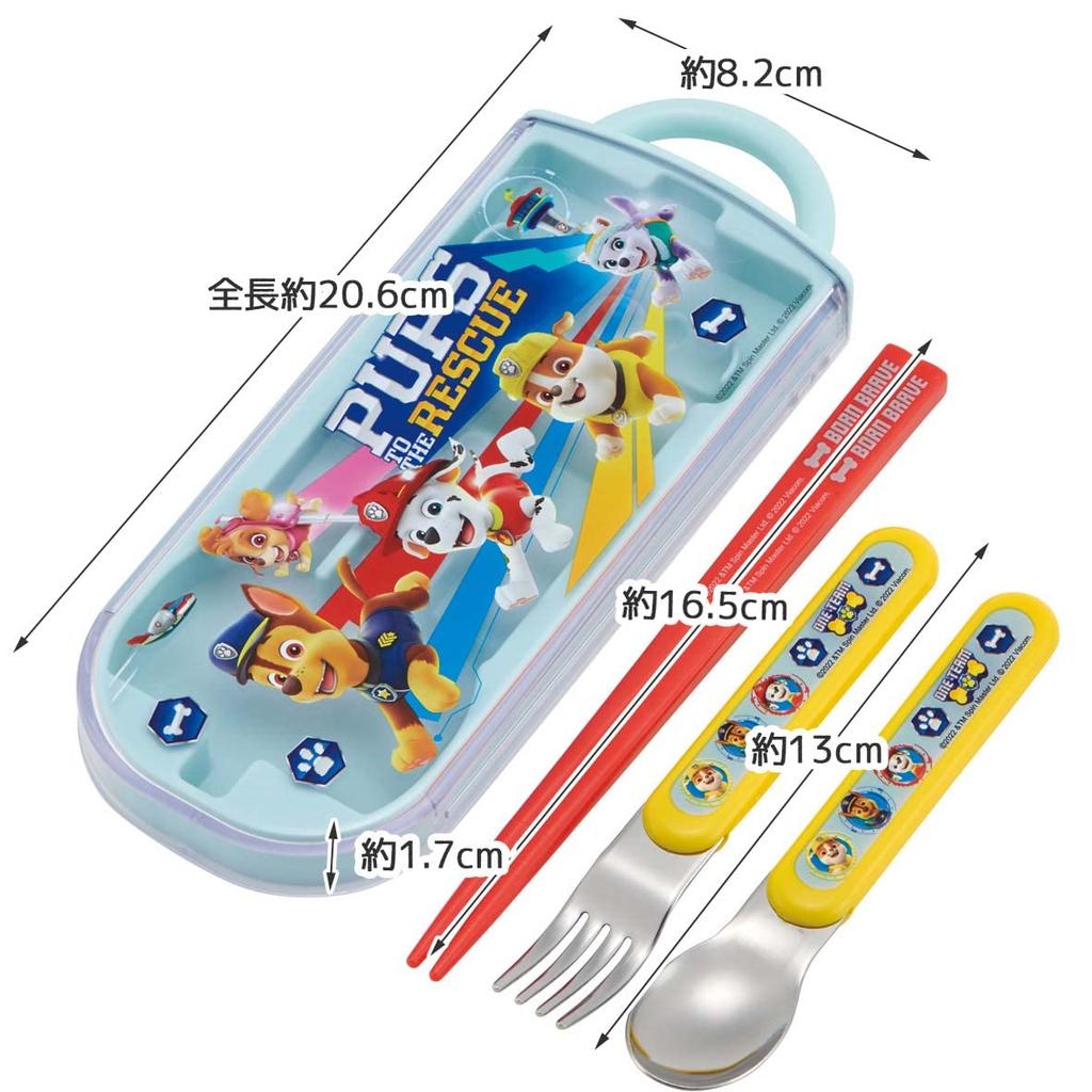 Skater Paw Patrol 23 Trio Set of and Fork for Made In Chopsticks, Spoon, Kids, Antibacterial, Japan, TACC2AG-A