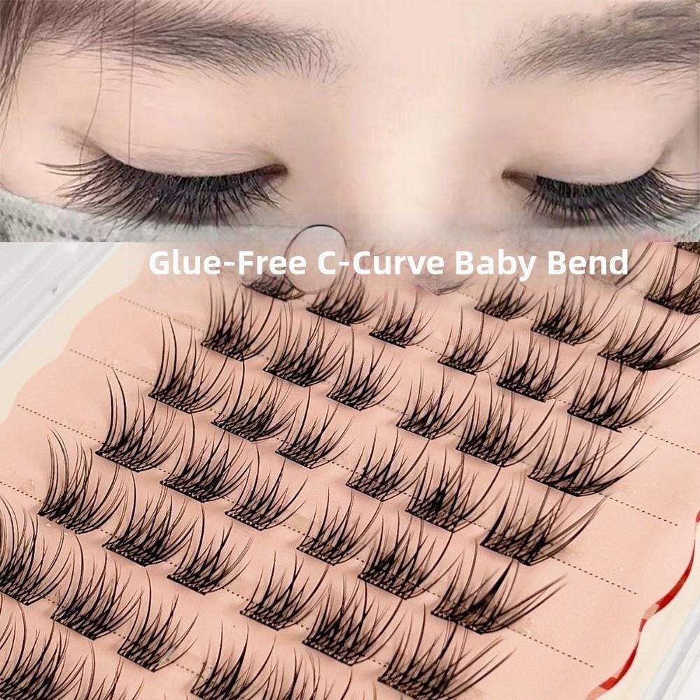 60 Clusters Gentle Self Adhesive False Eyelashes Black Baby Bend Fake Eyelashes  Party