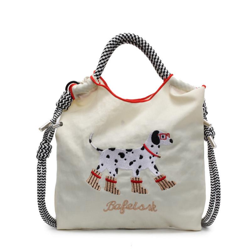 IELGY Cartoon Cute Embroidered Nylon Portable Outing Messenger Bag