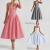 Spring New Arrival Women's Casual Sexy Low Cut Waist Cincher Sling Long Maxi Dress for Commute, European & American Size Crossbody Apparel