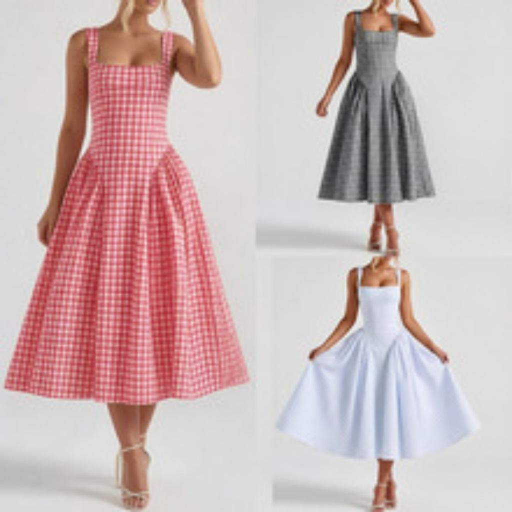 Spring New Arrival Women's Casual Sexy Low Cut Waist Cincher Sling Long Maxi Dress for Commute, European & American Size Crossbody Apparel