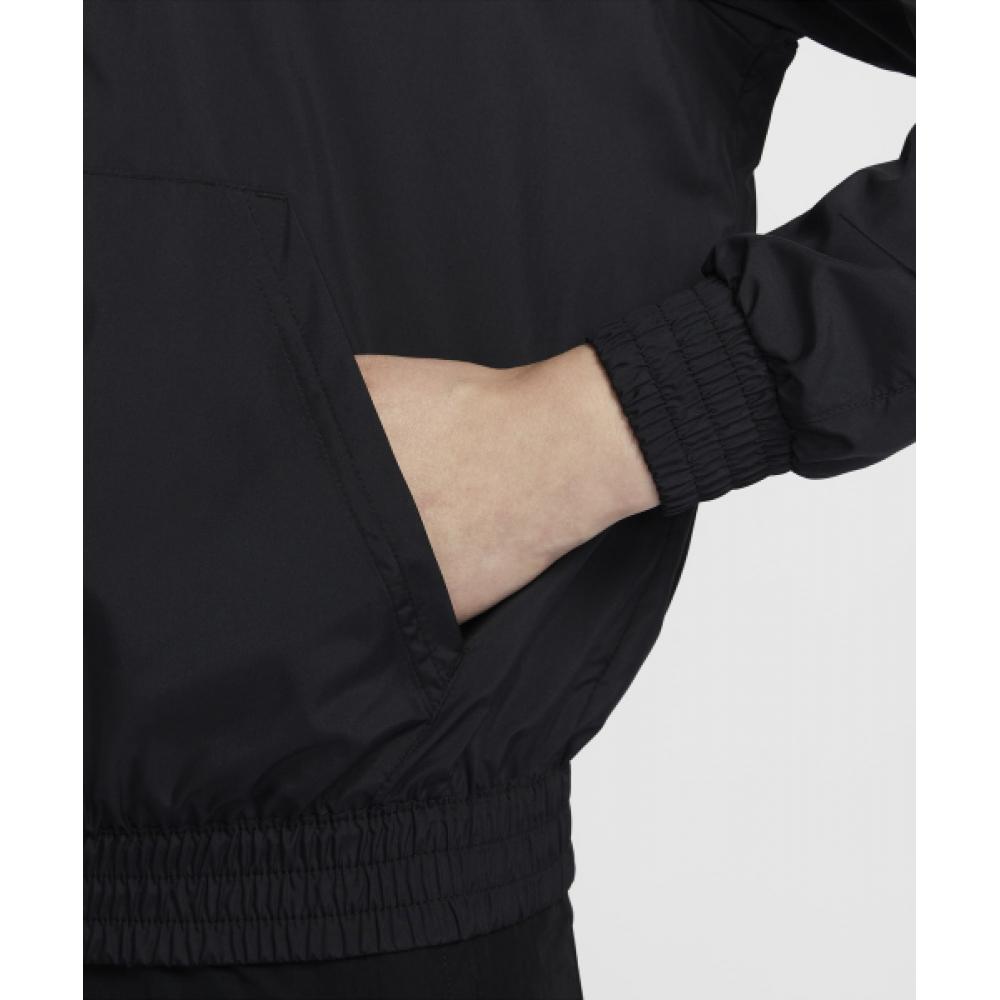 Nike SportsWear Classic Woven Loose Uv Protection Hooded Jacket W   Black White  Fv6299 010