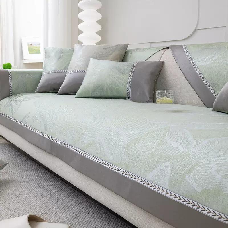 Summer Ice Silk Sofa Cushion Summer Mat Non-Slip Cushion Simple Modern Summer Light Luxury Sofa Cover
