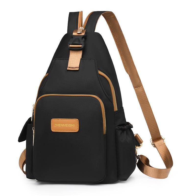 Large Capacity Backpack Water-Repellent Nylon Bag Multi-Functional Chest Bag Women's Travel Shoulder Bag