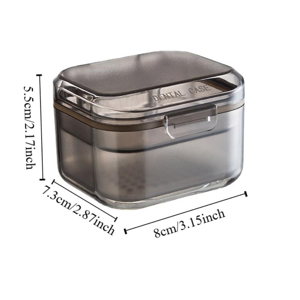 Transparent Denture Storage Case Draining Dental Braces Container  Orthodontic Retainer
