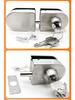 304 Stainless Steel Frameless Glass Door Bolt Lock for Single/Double Doors, No-Drill Padlock