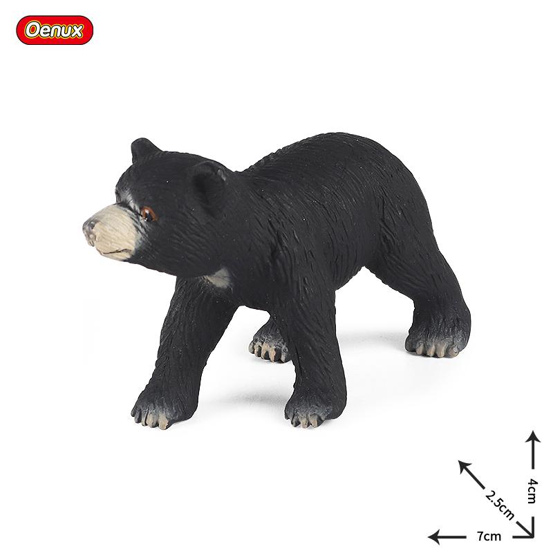 Oenux Simulation Wild Figurines Black Bear Wombat Raccoon Model Action Figures Forest Animals Toy Home Decoration Kids Education