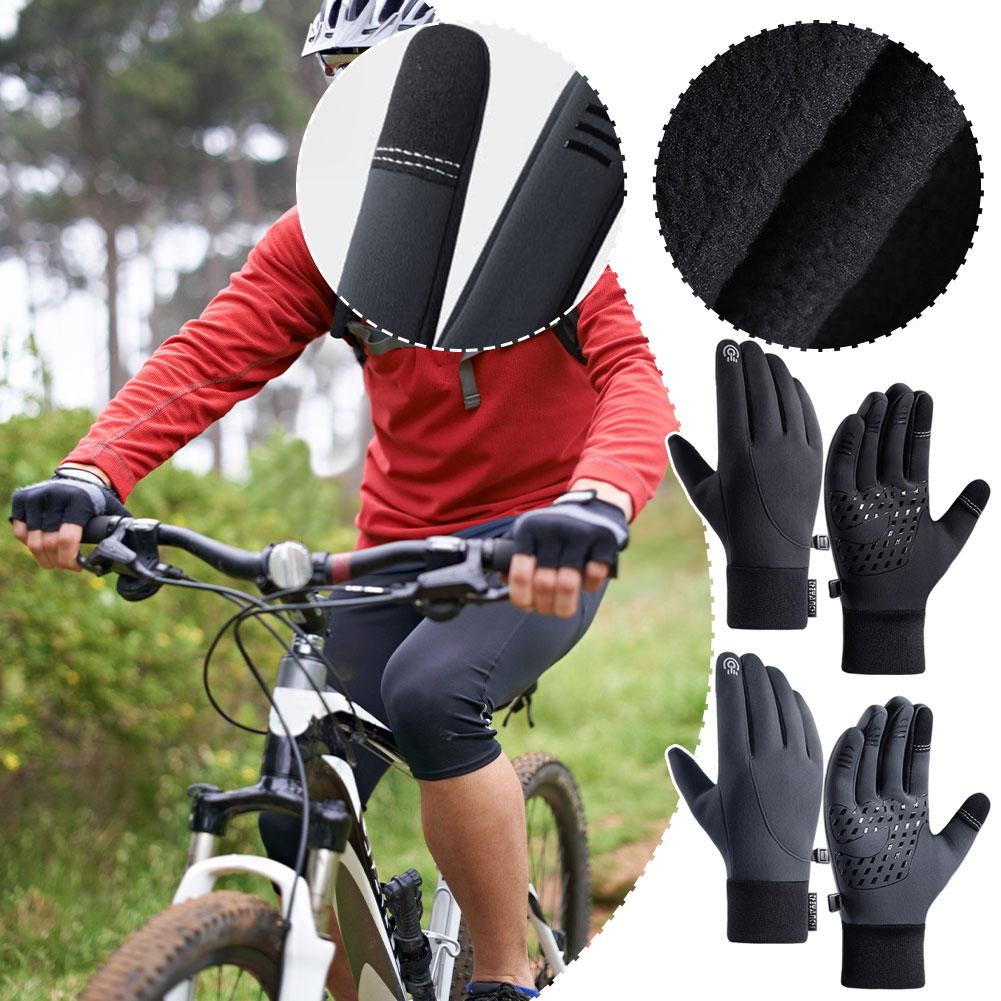Motorcycle Gloves Men Black Autumn Winter Outdoor Cycling Gloves Gym Fitness Sports Running Warm Touch Screen Nonslip Gloves