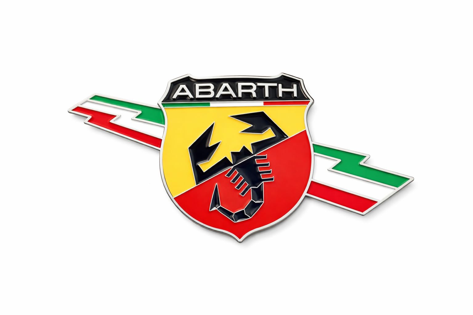 

695 Emblem Fiat Abarth Compatible Silver Metal Badge (Inazuma) [Parallel Lightning серебряный
