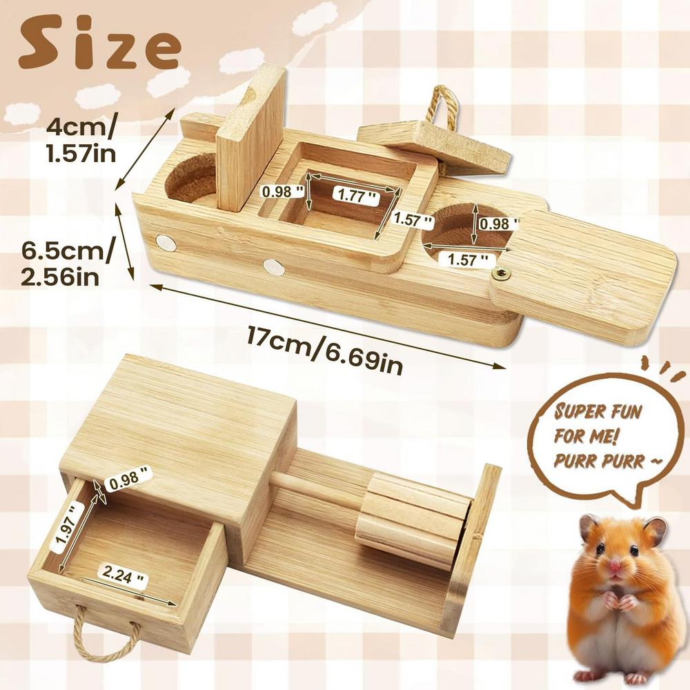

Rabbit Enrichment Toys Wooden Interactive Foraging Toy For Pet Small Animal Enrichment Game For Guinea Hog Hamster Ferret Bunny