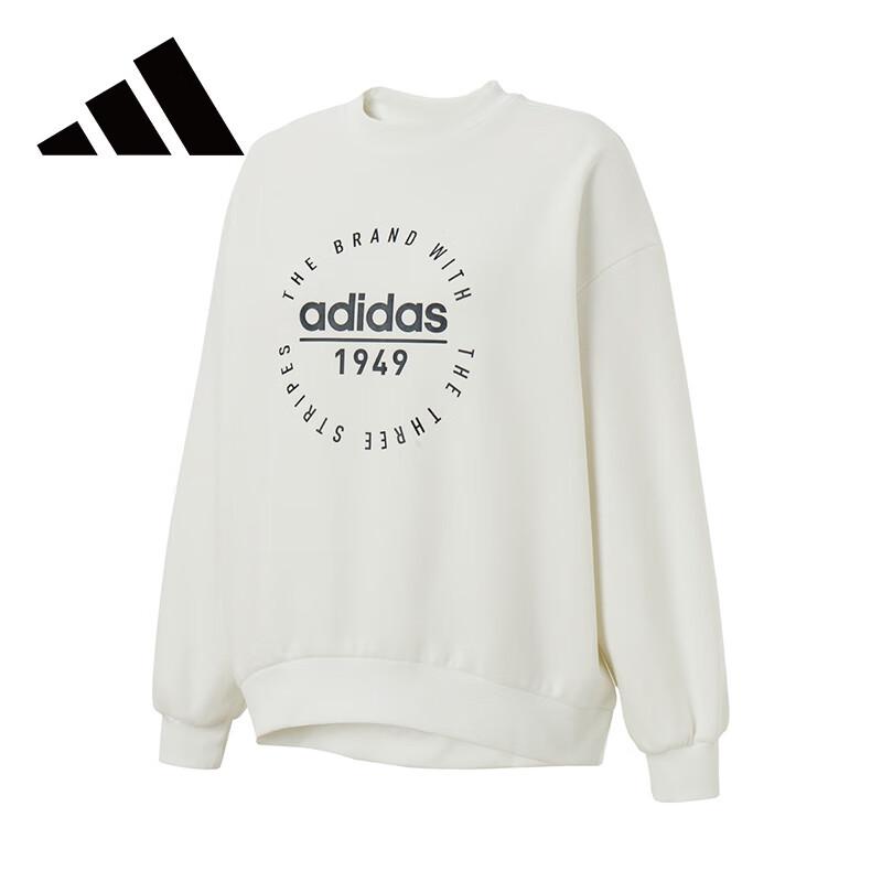 Adidas Women's Crewneck Trendy Loose Fleece Sweatshirt
